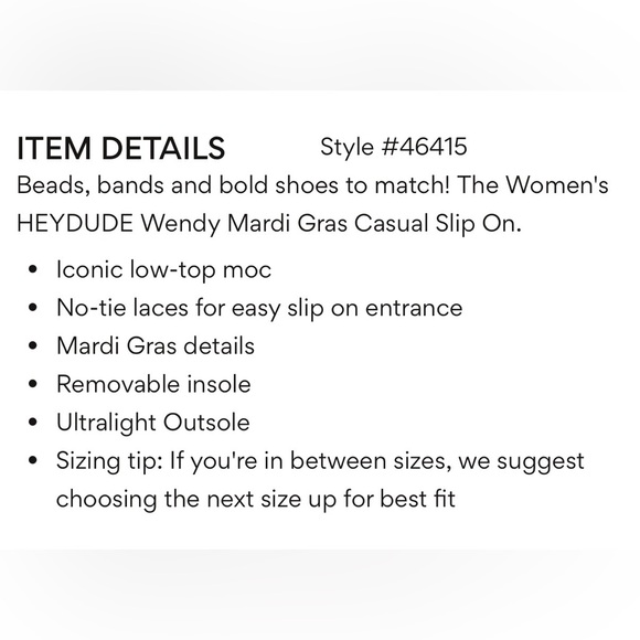 Women's Hey Dude Wendy Mardi Gras Casual Slip On Shoes Sparkle Party Size 10 - Picture 16 of 16